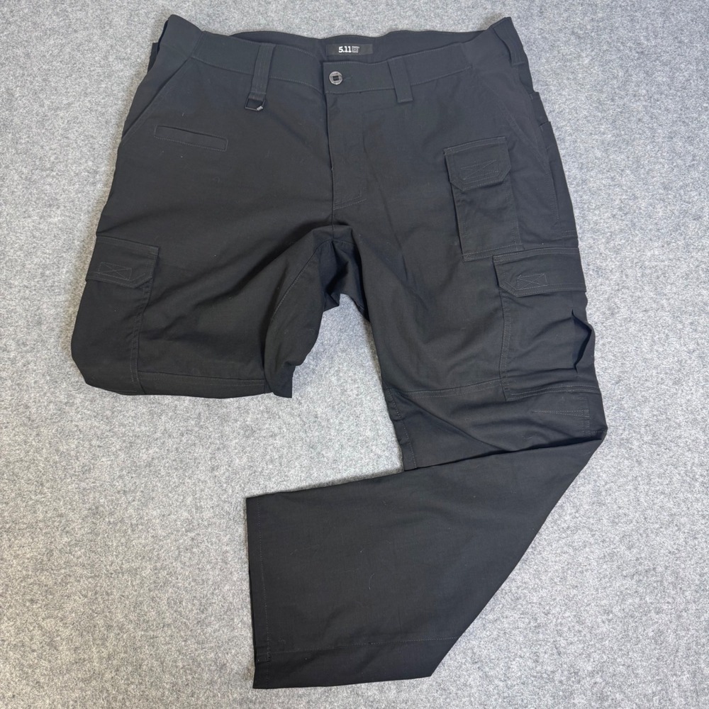 5.11 Tactical Mens Black Cargo Pants 38x30 Ripstop Utility Work Trousers 1121